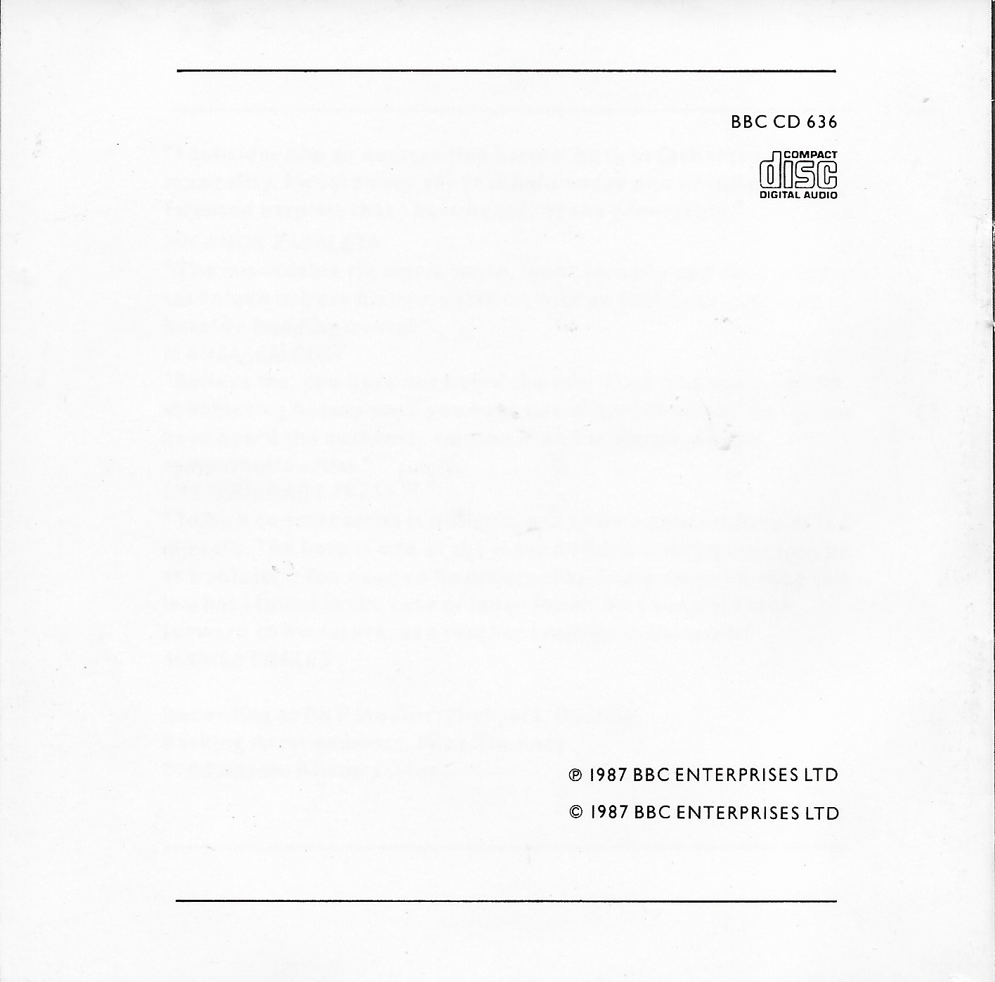 Middle of cover of BBCCD636